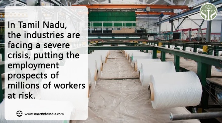 The spinning mills in Tamil Nadu are facing a severe crisis, jeopardizing the employment prospects of lakhs of workers. Here are the main points: