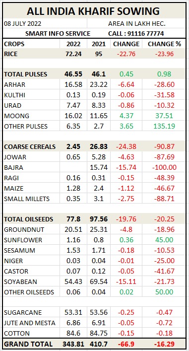 India backward in sowing of Kharif crop
