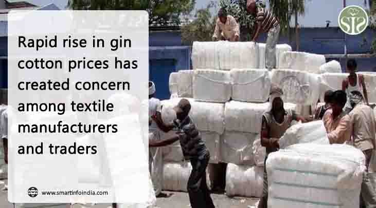 Rapid rise in gin cotton prices has created concern among textile manufacturers and traders