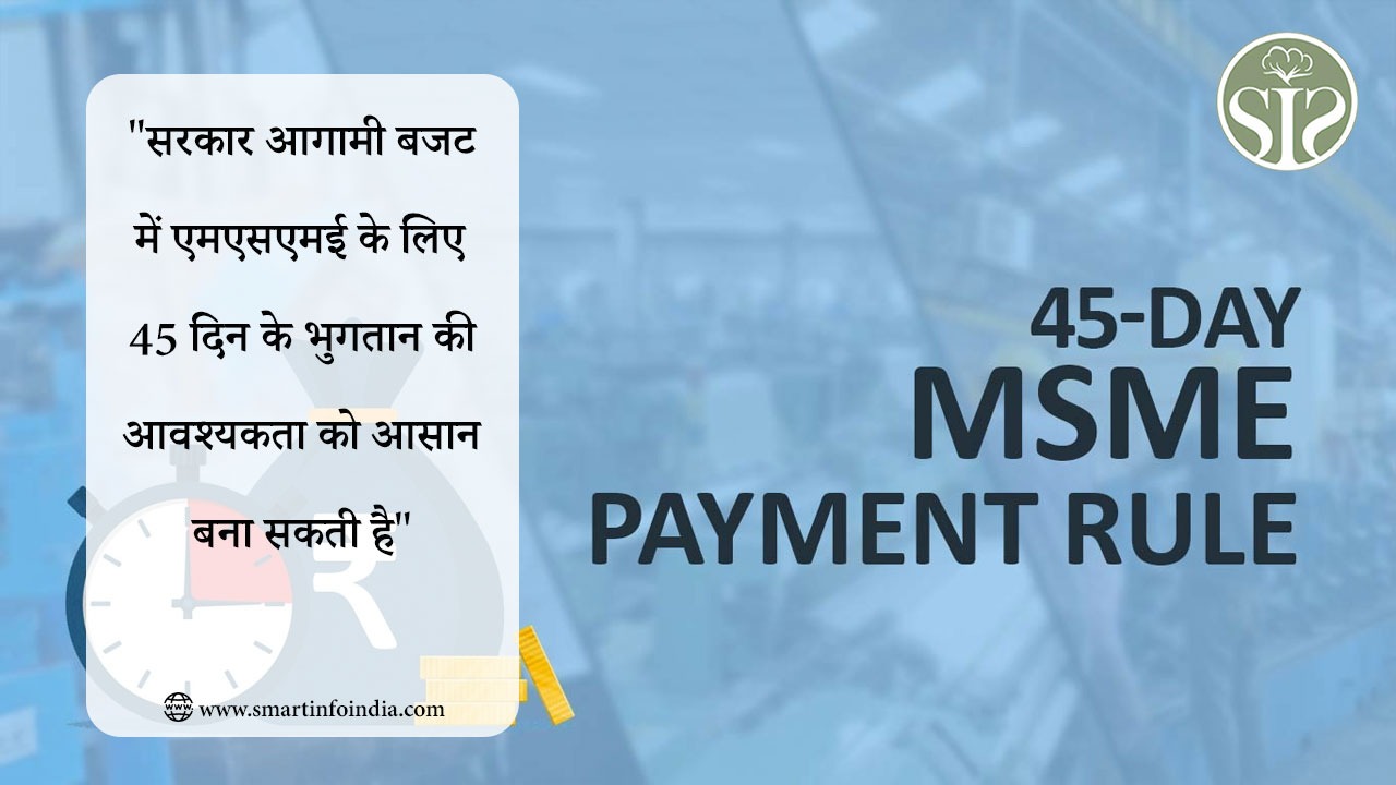 "सरकार आगामी बजट में एमएसएमई के लिए 45 दिन के भुगतान की आवश्यकता को आसान बना सकती है"