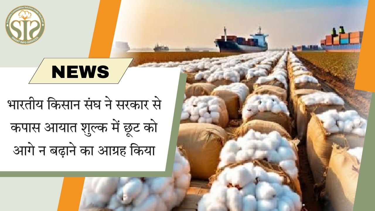 किसान संघ ने कपास आयात शुल्क छूट न बढ़ाने का आग्रह किया