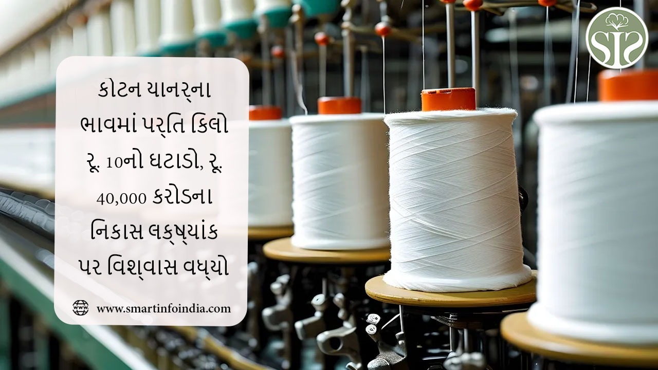 કોટન યાર્નના ભાવમાં પ્રતિ કિલો રૂ. 10નો ઘટાડો, રૂ. 40,000 કરોડના નિકાસ લક્ષ્યાંક પર વિશ્વાસ વધ્યો