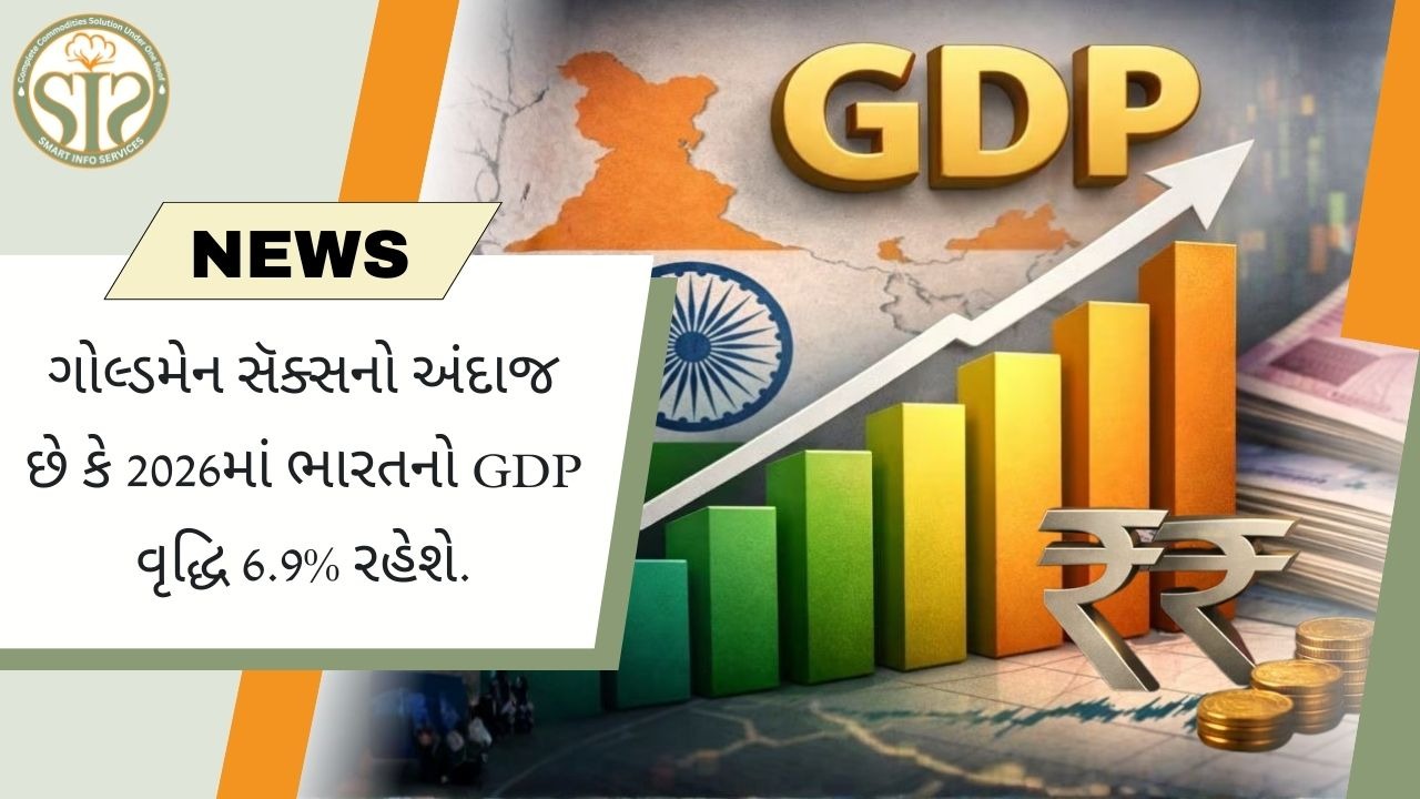 2026 માં ભારતનો GDP વૃદ્ધિ 6.9% રહેવાની ધારણા છે: ગોલ્ડમેન સૅક્સ