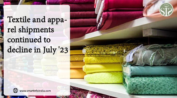 Textile and apparel shipments continued to decline in July '23