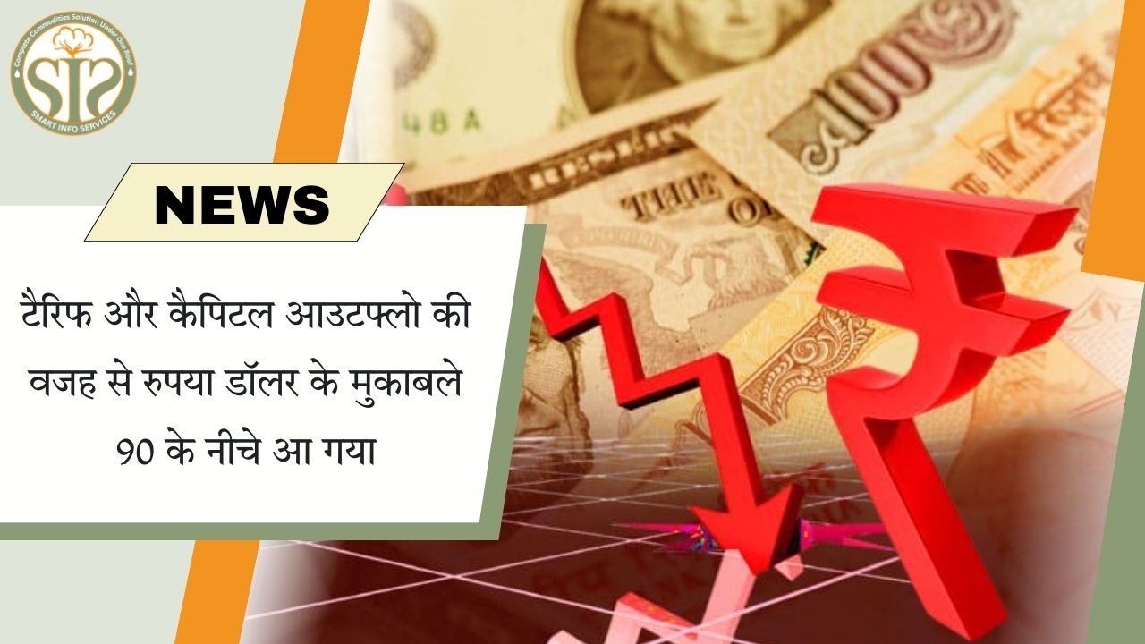 रुपया फिसला, डॉलर के मुकाबले 90 के नीचे