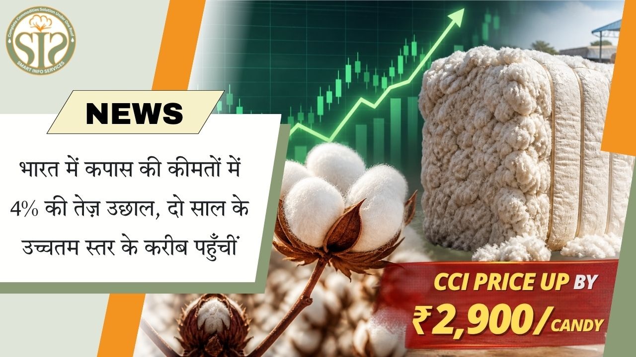 कपास की कीमतों में 4% उछाल, दो साल के उच्चतम स्तर के करीब
