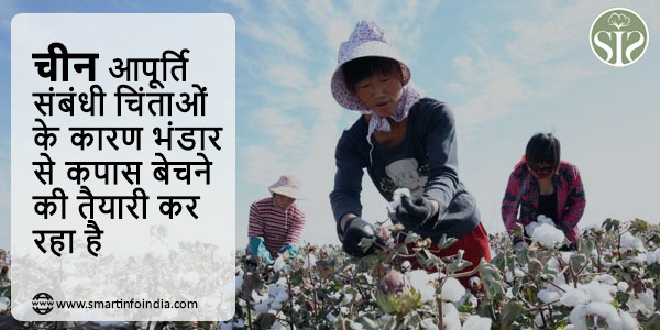 चीन आपूर्ति संबंधी चिंताओं के कारण भंडार से कपास बेचने की तैयारी कर रहा है