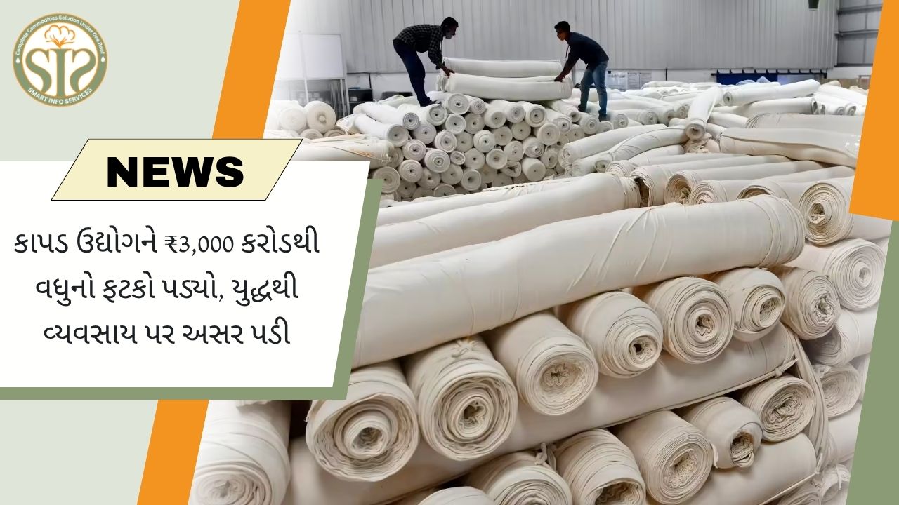 યુદ્ધને કારણે કાપડ ઉદ્યોગને ₹3,000 કરોડનું નુકસાન થયું છે.