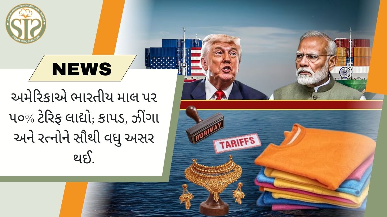 ભારતીય નિકાસ પર અમેરિકાનો હુમલો: ૫૦% ટેરિફ લાદવામાં આવ્યો