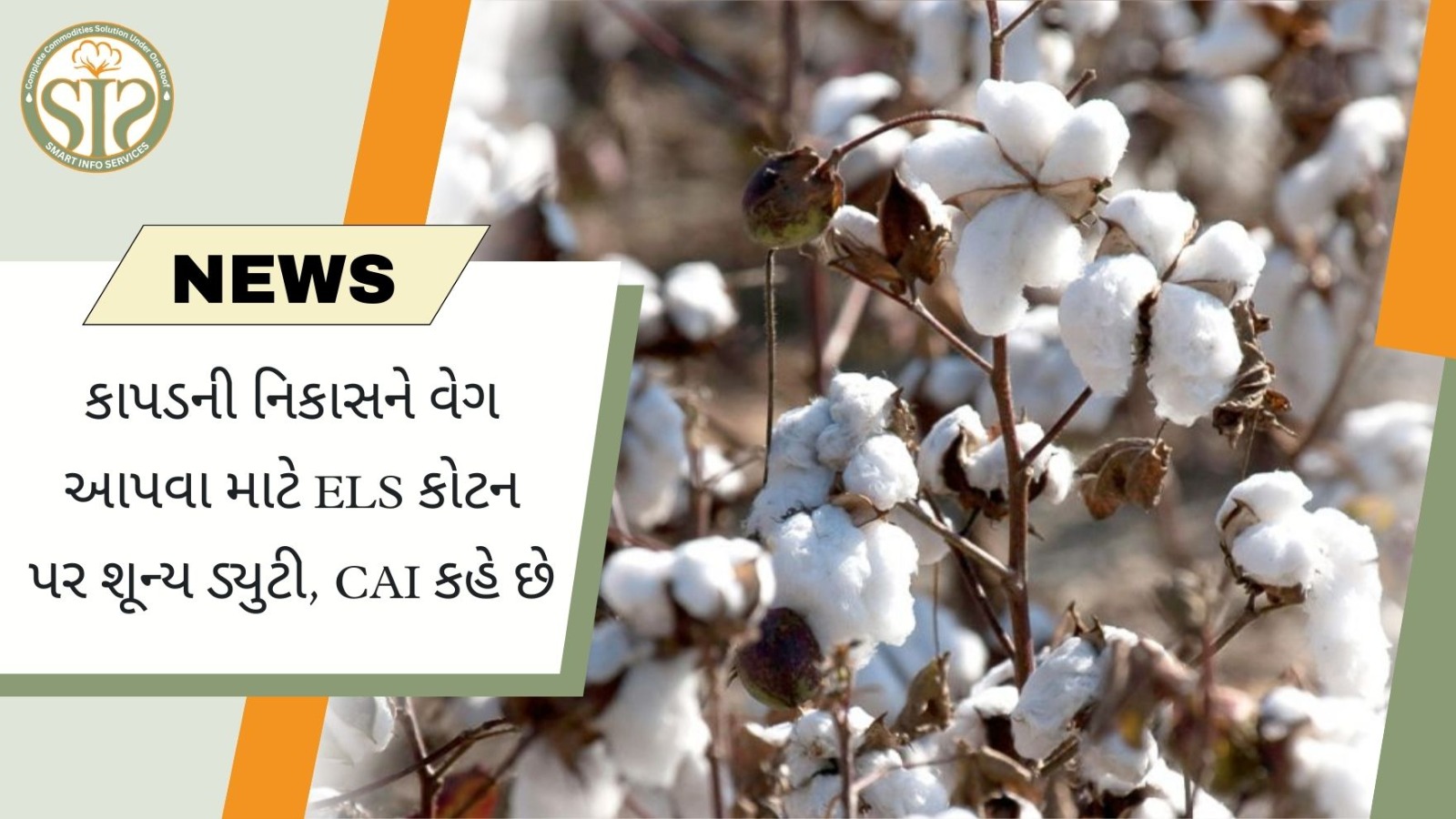 CAI ELS કપાસ પર શૂન્ય ડ્યુટીની માંગ કરે છે