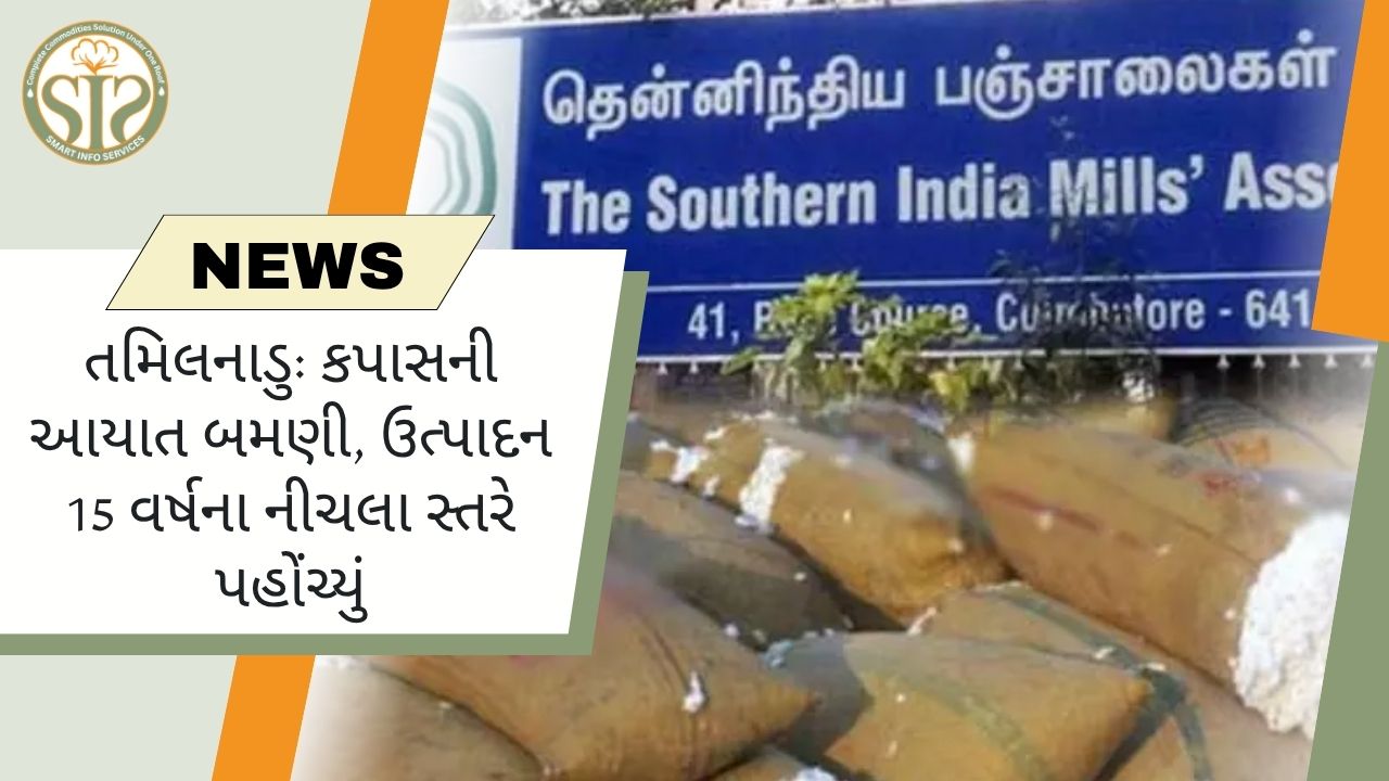 તમિલનાડુ: કપાસની આયાત બમણી, ઉત્પાદન 15 વર્ષના નીચલા સ્તરે પહોંચ્યું