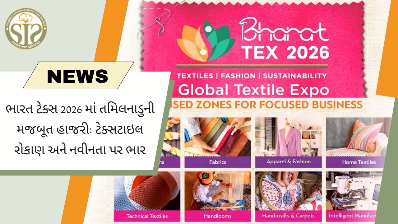 ભારત ટેક્સ 2026માં તમિલનાડુની ટેક્સટાઇલ તાકાતનું પ્રદર્શન, રોકાણ અને નિકાસ પર ભાર