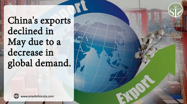 China's exports fall in May due to lack of global demand