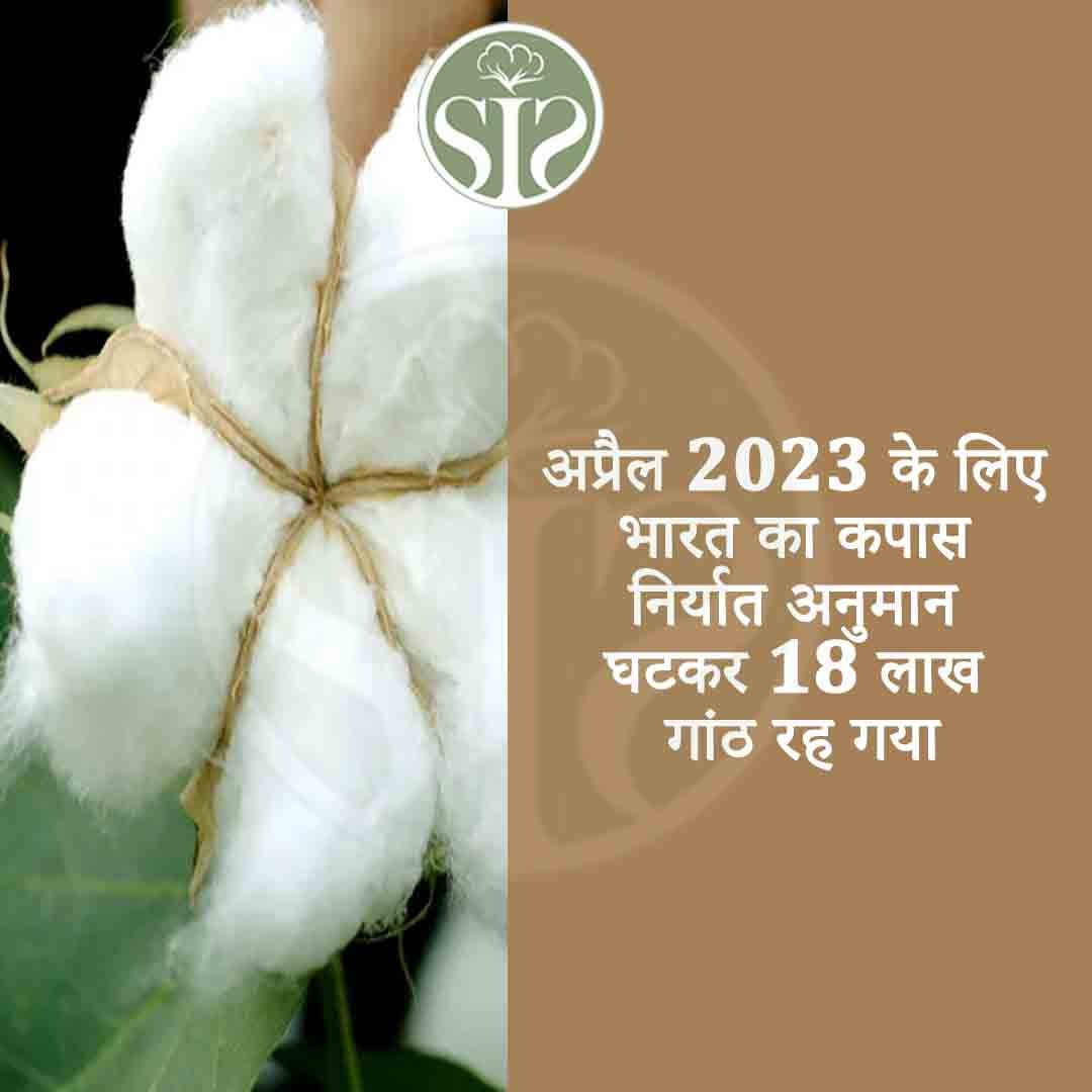 India's cotton export forecast for April 2023 slashed to 1.8 million bales