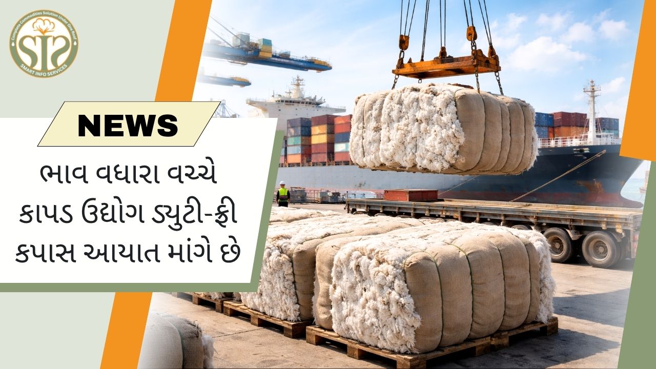 કપાસના ભાવ ઉછાળા વચ્ચે ટેક્સટાઇલ ઉદ્યોગની ડ્યુટી-ફ્રી આયાત માંગ