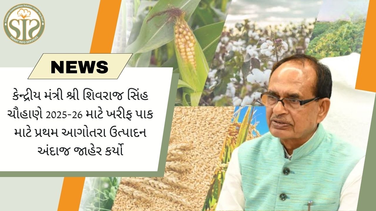 "૨૦૨૫-૨૬ ના ખરીફ પાકનો પ્રથમ આગોતરો અંદાજ બહાર પાડવામાં આવ્યો"