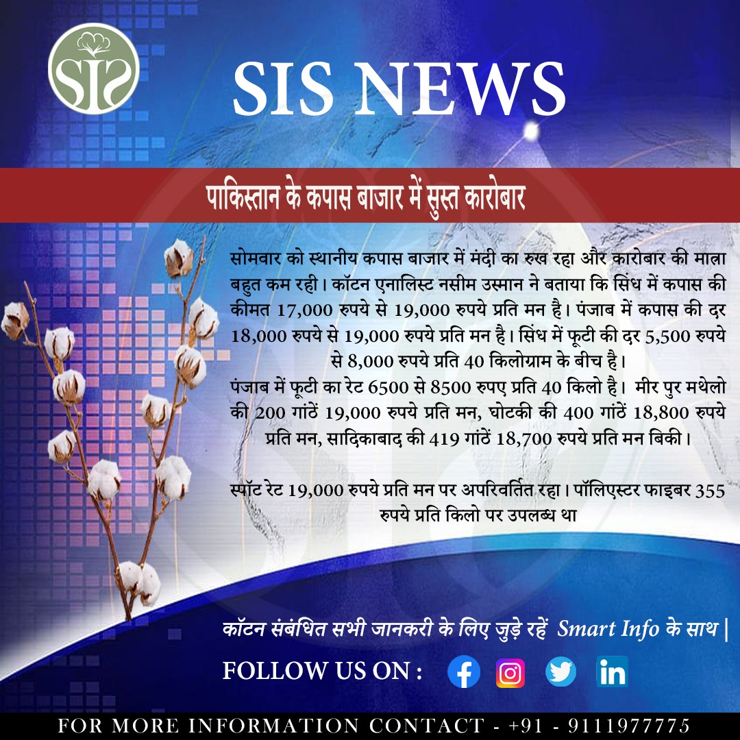 Slow trading in Pakistans cotton market