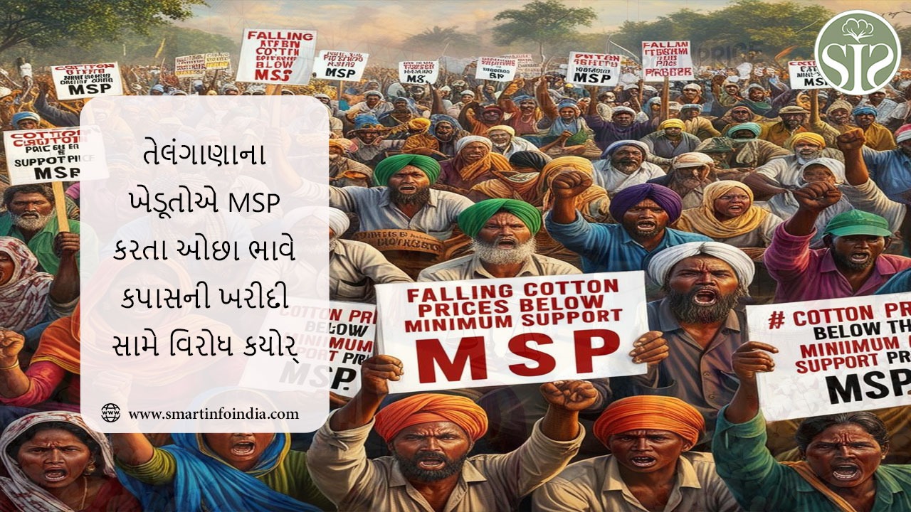 તેલંગાણાના ખેડૂતોએ MSP કરતા ઓછા ભાવે કપાસની ખરીદી સામે વિરોધ કર્યો