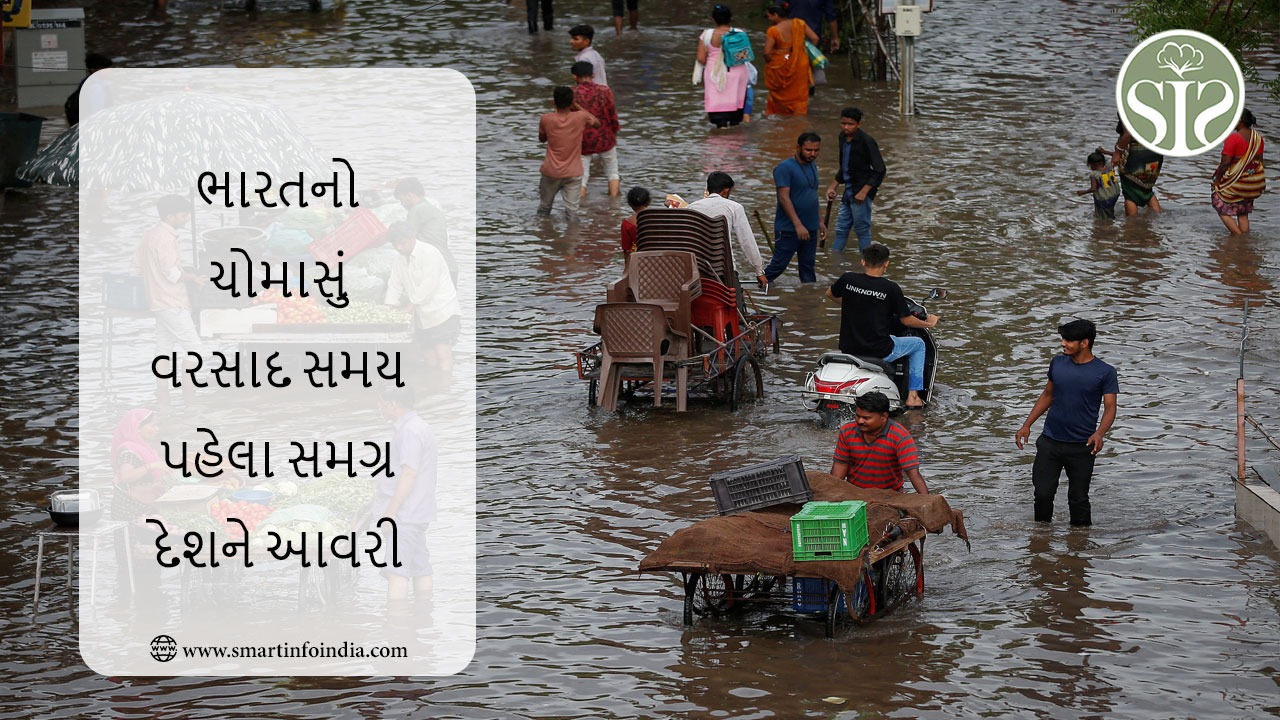 ભારતમાં ચોમાસાના વરસાદે સમય પહેલા સમગ્ર દેશને આવરી લીધો હતો.
