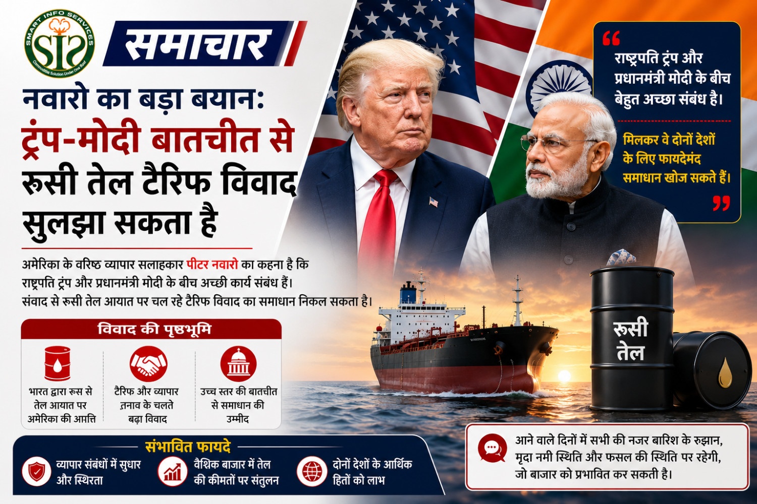 नवारो बोले, ट्रंप-मोदी वार्ता से सुलझेगा तेल विवाद