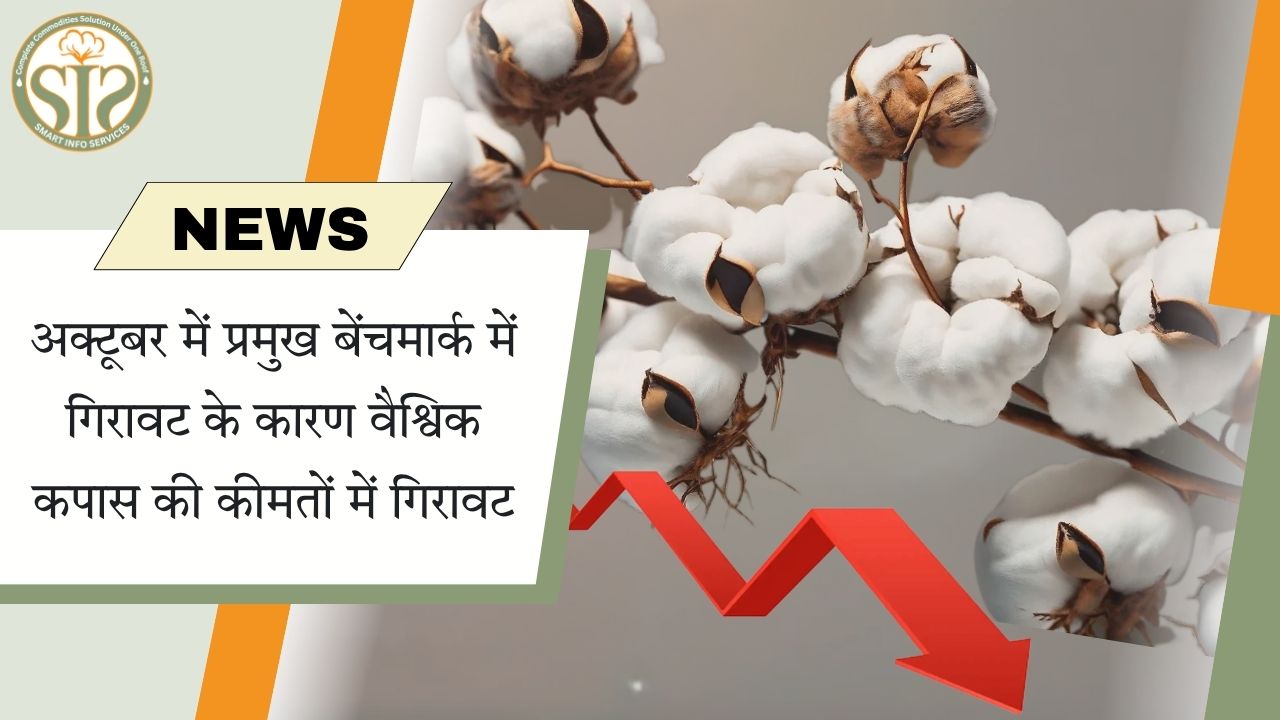 अक्टूबर में गिरावट से वैश्विक कपास कीमतों में कमी