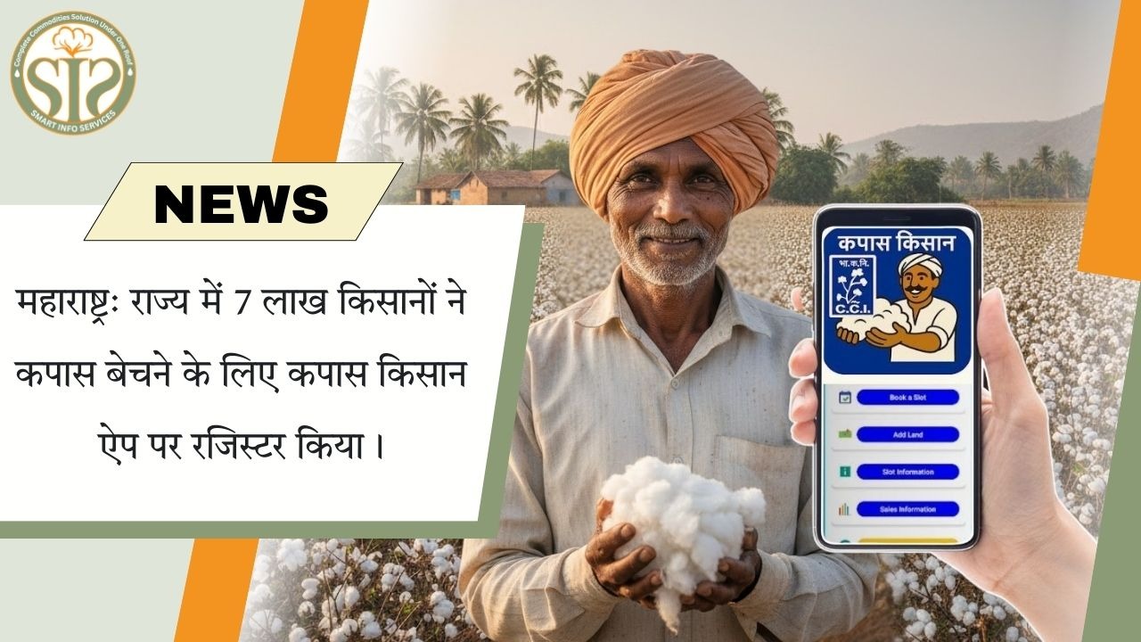 "महाराष्ट्र में 7 लाख किसान कपास किसान ऐप पर रजिस्टर्ड"