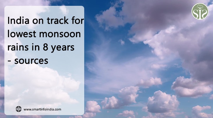 India on track for lowest monsoon rains in 8 years - sources