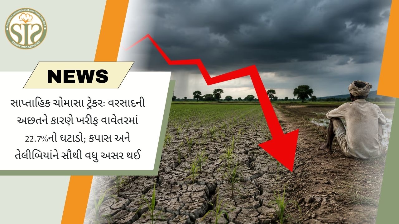 ખરીફ વાવેતરમાં 22.7% ઘટાડો
