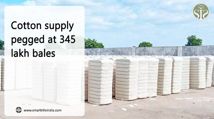 Cotton supply estimated at 345 lakh bales