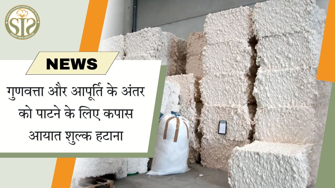 गुणवत्ता और आपूर्ति के अंतर को पाटने के लिए कपास आयात शुल्क हटाना