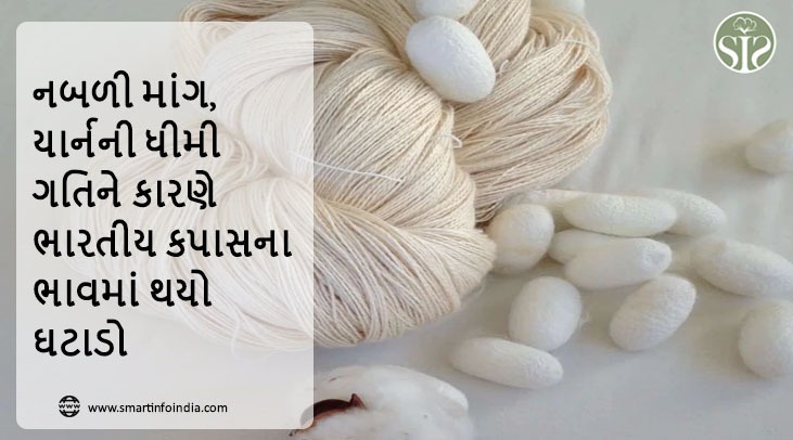 નબળી માંગ, યાર્નની ધીમી ગતિને કારણે ભારતીય કપાસના ભાવમાં ઘટાડો થયો હતો.