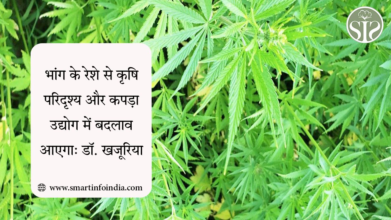 भांग के रेशे से कृषि परिदृश्य और कपड़ा उद्योग में बदलाव आएगा: डॉ. खजूरिया