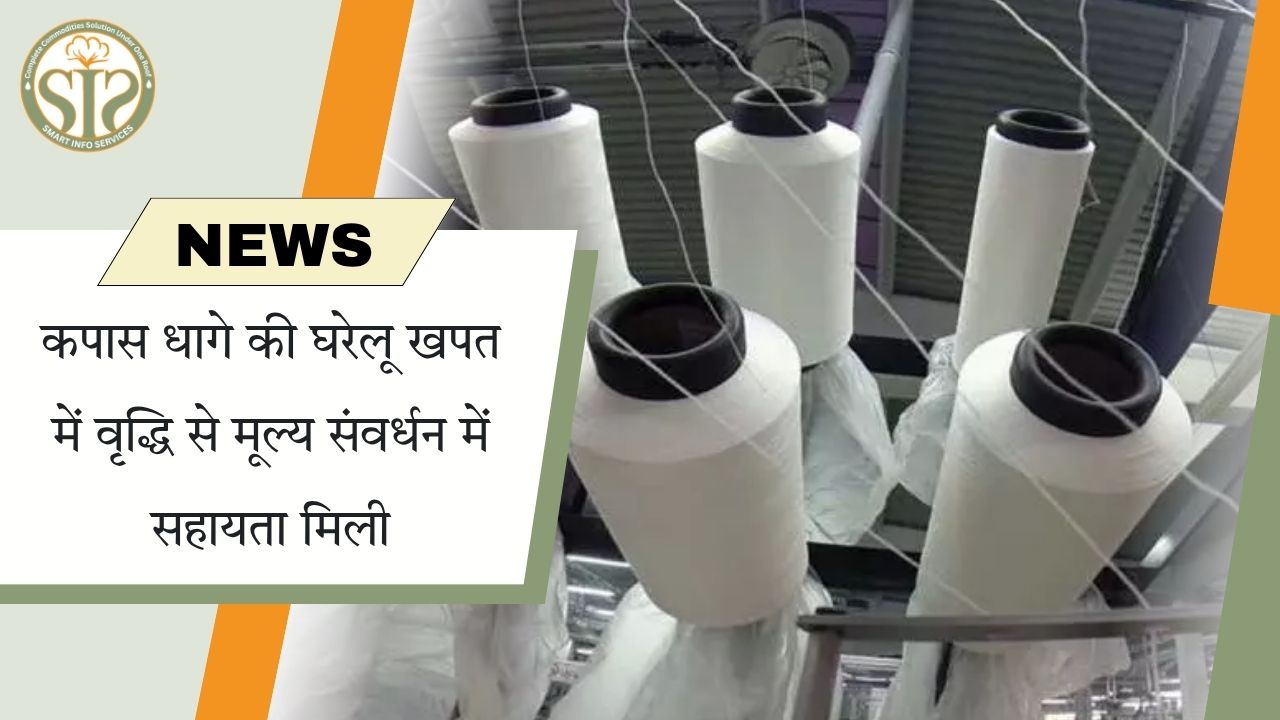 कपास धागे की घरेलू खपत में वृद्धि से मूल्य संवर्धन में सहायता मिली
