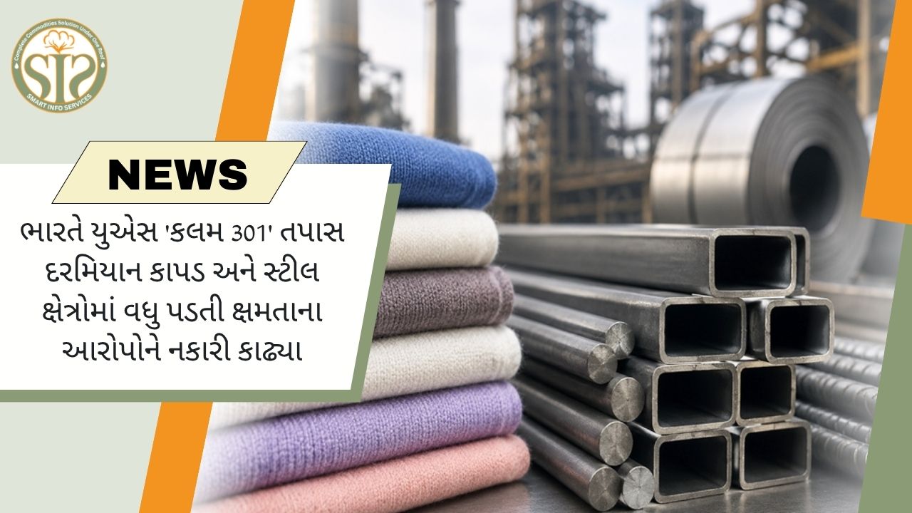 ભારતે કાપડ અને સ્ટીલ ક્ષેત્રમાં વધુ ઉત્પાદન ક્ષમતાના અમેરિકી આરોપો ફગાવ્યા