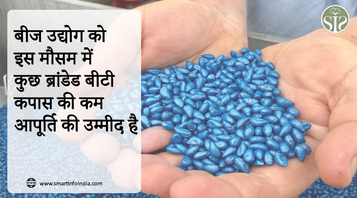 बीज उद्योग को इस मौसम में कुछ ब्रांडेड बीटी कपास की कम आपूर्ति की उम्मीद है