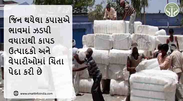 જિન કપાસના ભાવમાં ઝડપી વધારાએ કાપડ ઉત્પાદકો અને વેપારીઓમાં ચિંતા પેદા કરી છે