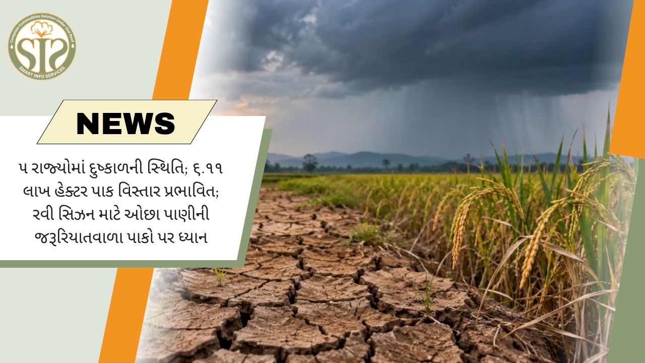 પાંચ રાજ્યોમાં દુષ્કાળ, રબીમાં ઓછા પાણીવાળા પાક