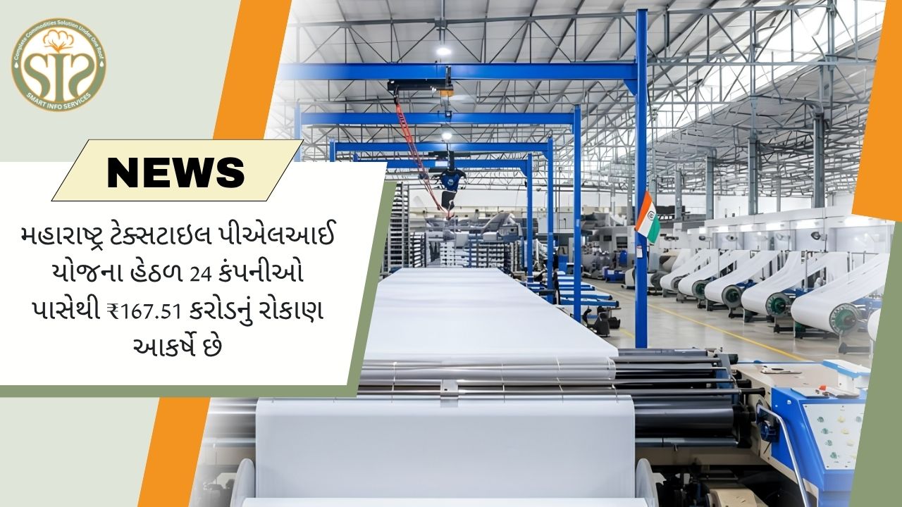 ટેક્સટાઇલ PLI યોજના હેઠળ મહારાષ્ટ્રને 24 કંપનીઓ પાસેથી ₹167.51 કરોડનું રોકાણ મળ્યું